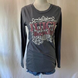 Y2K Vintage Juicy Couture “Juicy Royalty” Grey Long Sleeve Top. Large SOLD